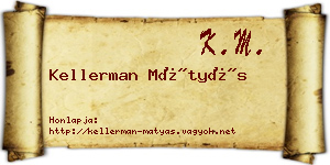 Kellerman Mátyás névjegykártya